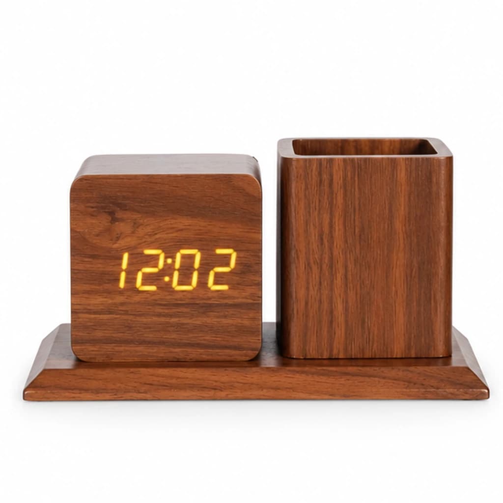 Orologio digitale in legno