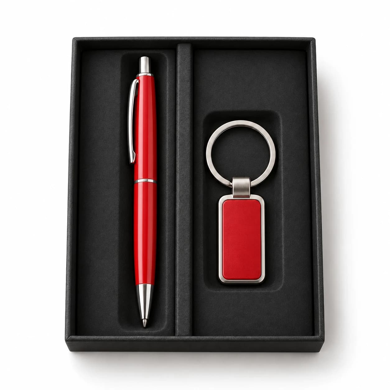 Duo penna e portachiavi rosso