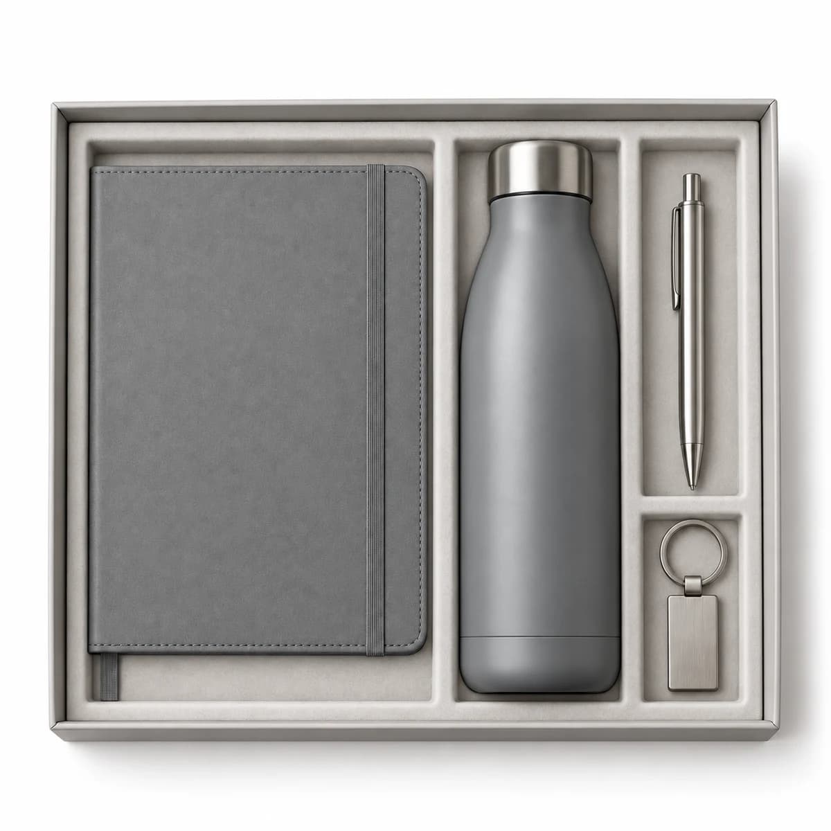Kit benvenuto grigio da quattro pezzi