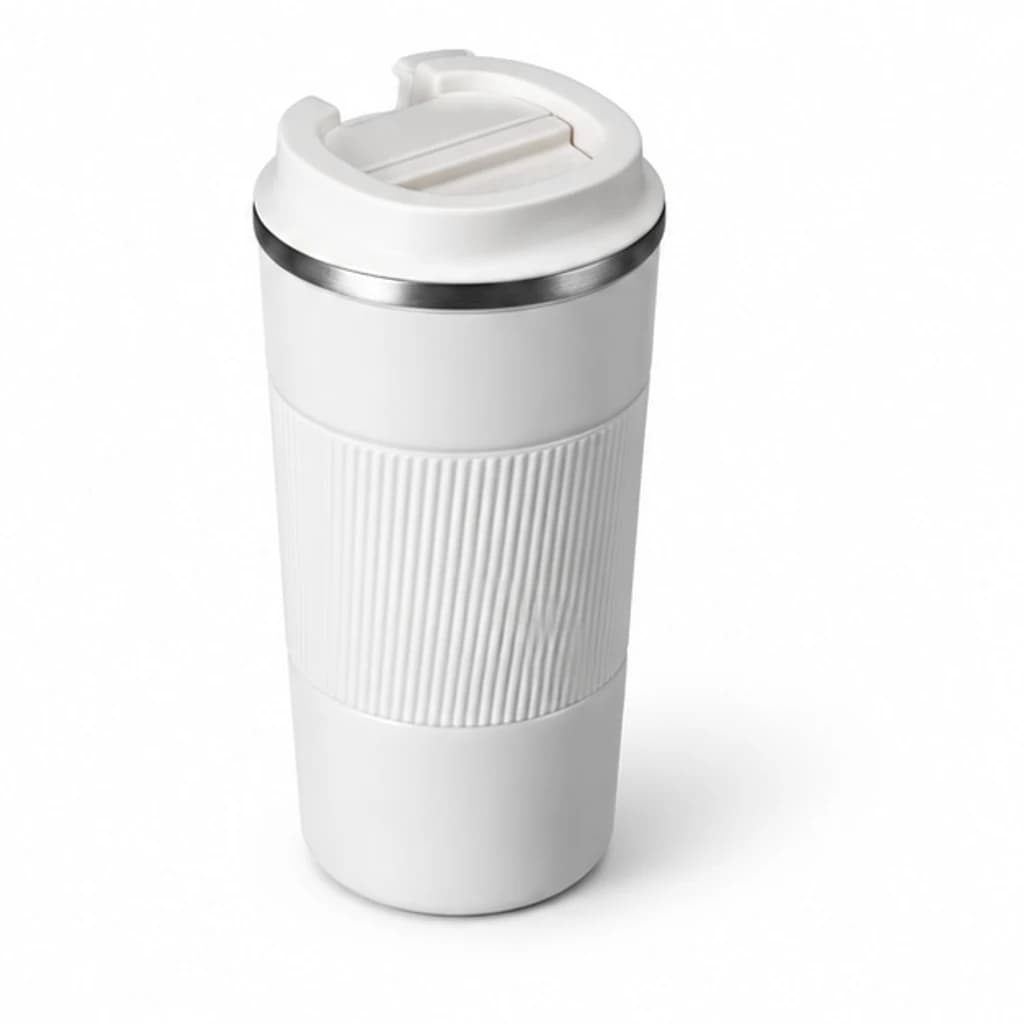 Bicchiere bianco con coperchio da 510 ml: immagine 2