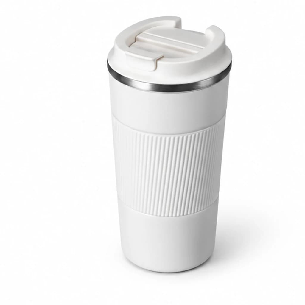 Bicchiere bianco con coperchio da 510 ml